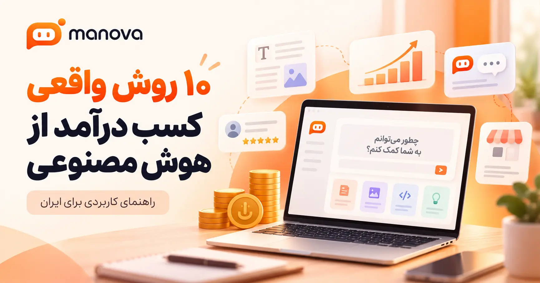۱۰ روش کسب درآمد از هوش مصنوعی در ایران، از تولید محتوا تا فروش خدمات هوشمند